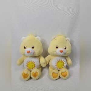 2 Care Bears Funshine bear 8" plush 2002 - Pre owned